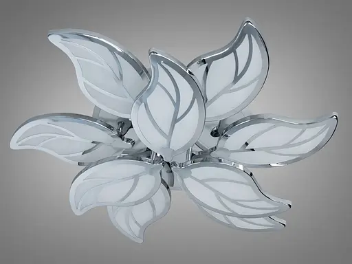 Флористична LED люстра з пультом, димером і підсвічуванням, 140W, хром - фото 4