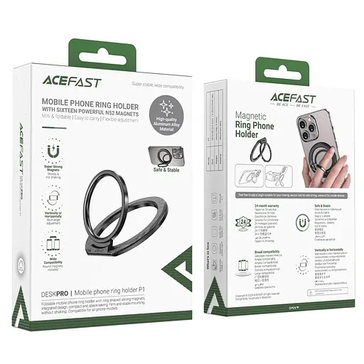 Тримач кільце Acefast P1 Magnetic Ring Phone Holder Silver - фото 3