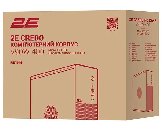 Корпус 2E Credo Slim V90W-400 с блоком питания ATX400, белый (2E-V90W-400) - фото 12