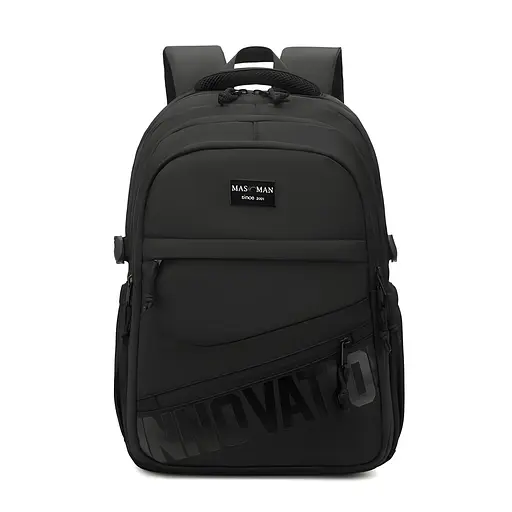 Универсальный городской рюкзак Innovation с ортопедической спинкой черный 30 х 49 х 22 см (5902)