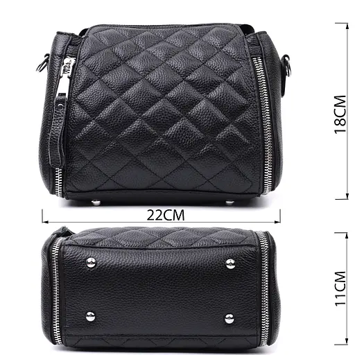 Женская сумка Vintage с ромбовидным узором из натуральной кожи 22х18х11 см sum0027013 - фото 3