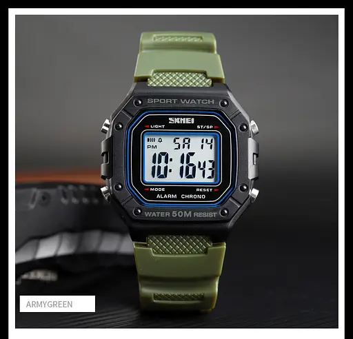 Годинник наручний чоловічий 1496AG Army Green Skmei acs0030718 - фото 4