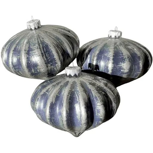 Набір ялинкових іграшок Dashuri Зефір 3 штуки по 12 см із срібною поталлю, синій 14190308