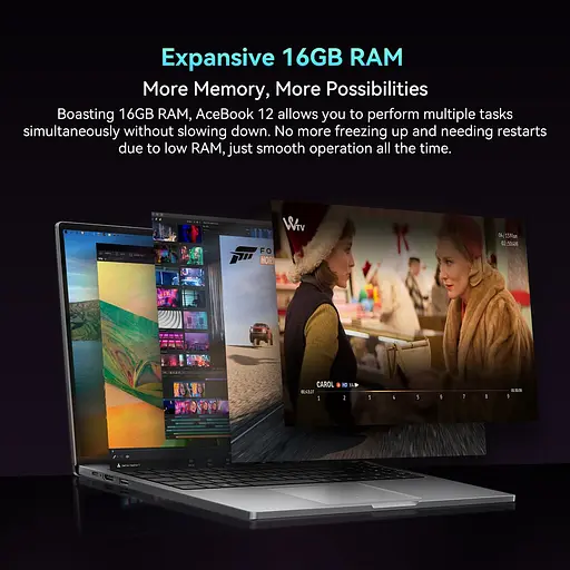 Ноутбук Blackview AceBook 12, 16" FHD + 1920x1200 LCD, Win11 Pro, 8 cores12 threads, Intel® i5-12450H, 2*SODIMM LPDDR4, Wi-Fi 6, (8GB + 8GB dual channel), 512 GB. - фото 8