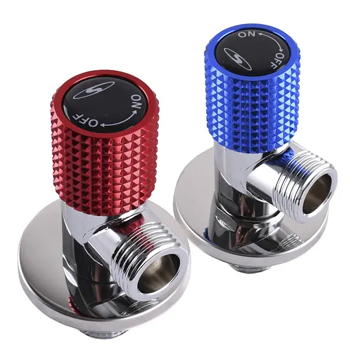 Комплект кранів кутових кераміка Solomon Exclusive 1/2″X1/2″ 9889 Red/Blue (комплект 2шт.) 000025175 - фото 4