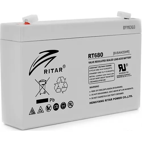 Аккумулятор Ritar AGM RT680, Gray Case, (6V 8 Ah)