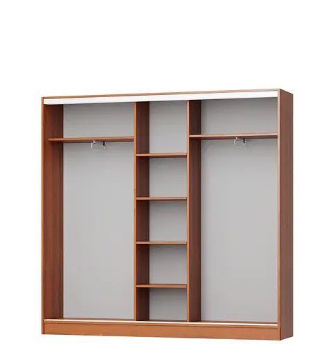 Шафа-купе тридверна MebelStar Стандарт AL 2ДСП/Дзеркало 200x45x210 см Антрацит (MBS-2904) - фото 2