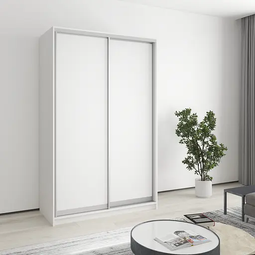 Шкаф-купе двухдверный MebelStar Стандарт AL 2ДСП 130x45x210 см Аляска белый (MBS-2246)