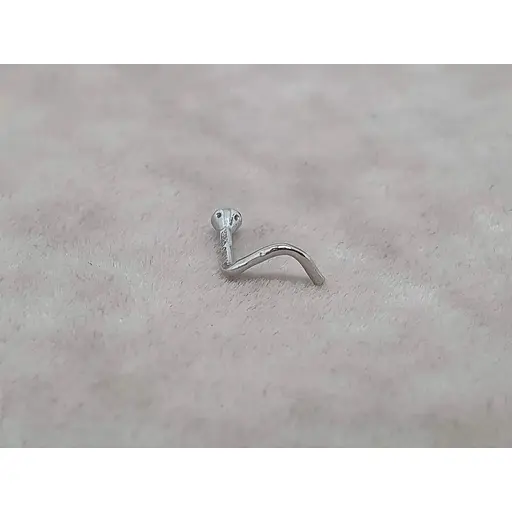 Золотая серьга-пирсинг Астор в нос с бриллиантом. 1122524Р_Б - фото 5