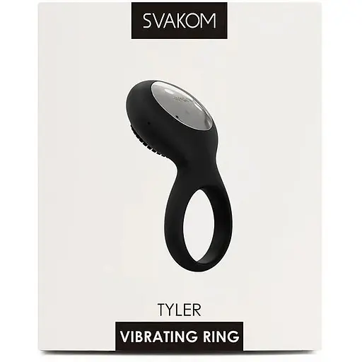 Ерекційне кільце з вібрацією Svakom Tyler Black - фото 7