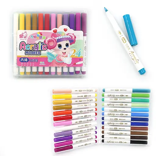 Набор акриловых маркеров Mouse, 24 шт., пластиковый бокс