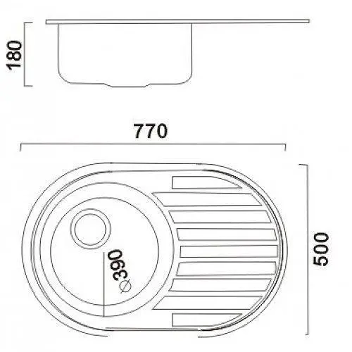 Мойка кухонная HAIBA 77х50 satin (HB0563) - фото 2
