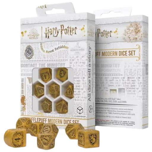 Набір кубиків Harry Potter. Hufflepuff Modern Dice Set - Yellow , 7 шт. (190142/2023/4/B)
