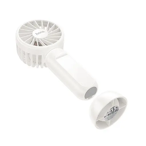 Портативный ручной вентилятор Hoco HX60 на аккумуляторе 1200mAh с ручкой мини ветродуйка Белый - фото 8