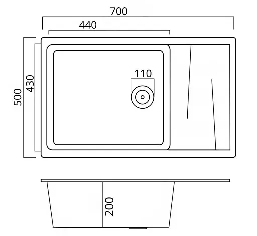 Кухонная мойка Platinum 7050 CASCADA серый (SP000042101) - фото 7