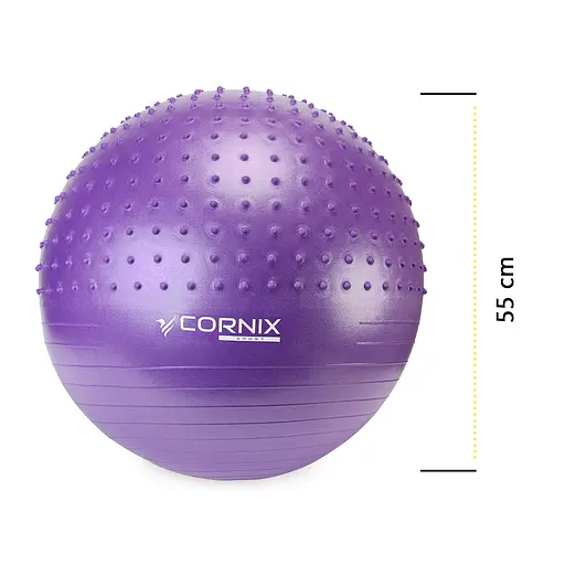 Мяч для фитнеса (фитбол) Cornix 55 см полумассажный Anti-Burst Violet XR-0460 - фото 6