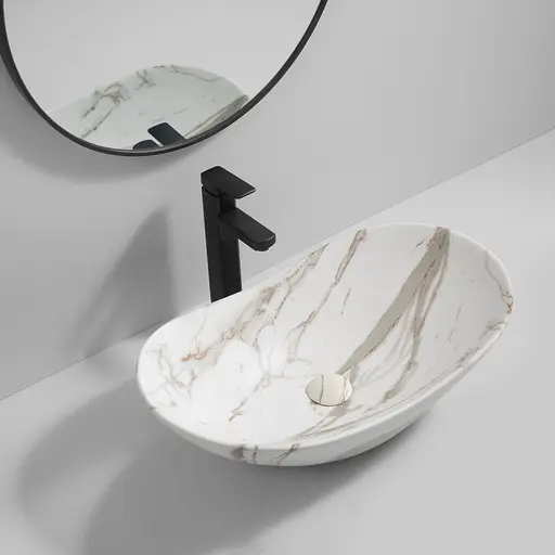 Умивальник накладний Mixxus Premium Wave-0105 marble 620x360x160 мм MP6559, Мармур - фото 3