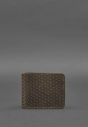 Мужской кожаный портмоне 4.1 (4 кармана) темно-коричневый Карбон - фото 2