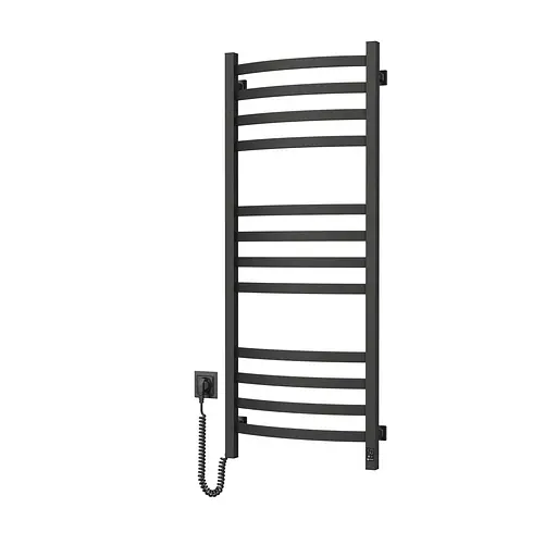 Электрический полотенцесушитель Navin Avalon 480x1200 Sensor левый, черный муар 10-043153-5010, Черный матовый, Левое, Электронный - фото 1