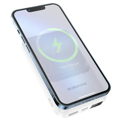 Портативный аккумулятор с беспроводной зарядкой Borofone BJ26 Spencer 20 W 10000 mAh белый - фото 3
