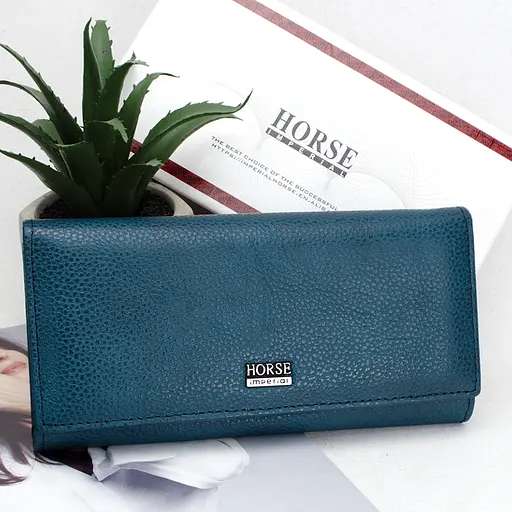 Гаманець жіночий шкіряний Horse Imperial A0001 navy синій - фото 1