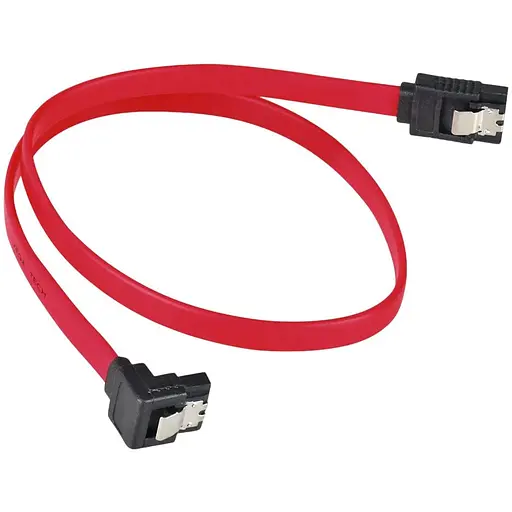 Комплект кабелей Atcom Sata + Sata 3.0 угловой под 90 г с застежками черные длина 0.5 м