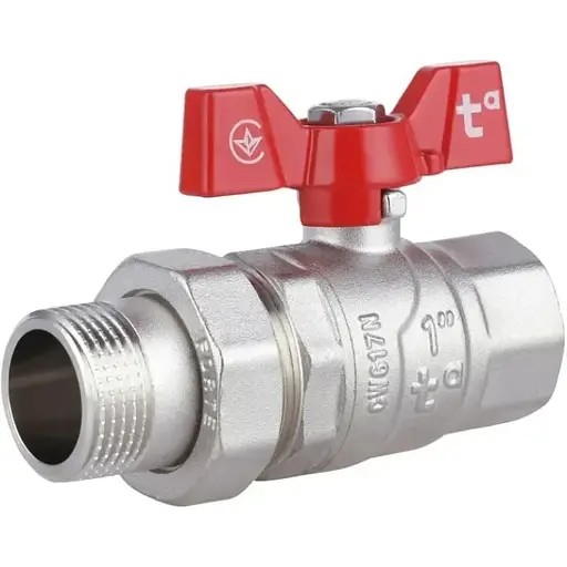 Кран кульовий Thermo Alliance "Американка" Forte 1" ВЗ прямий, метелик SF220W25 - фото 1