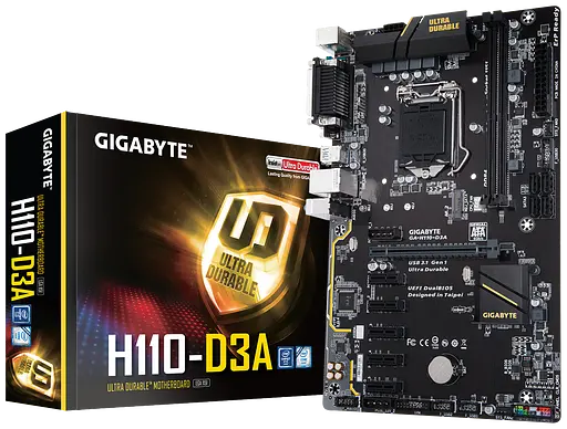 Материнська плата Gigabyte GA-H110-D3A rev.1.0 LGA 1151v1 (GA-H110-D3A REV.1.0) Б/В