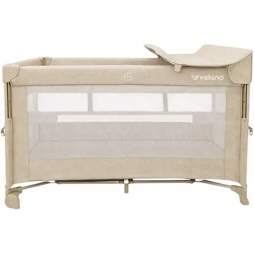 Кровать-манеж детская со вторым ярусом и пеленатором VELANO Tino, beige - фото 1
