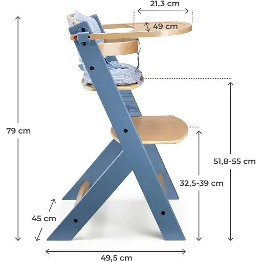 Стульчик для кормления с подушкой Kinderkraft Enock Nordic Breeze (KHENOC00NOR0000) - фото 8