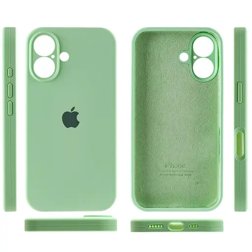 Чехол Epik Silicone Case Full Camera Protective AA для Apple iPhone 16 Plus 6.7 Зеленый/Pistachio - фото 3