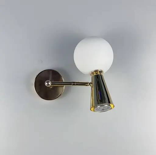 Золоте бра ABELINA на два джерела світла із білим плафоном Line F YG 8006-2W GD - фото 2