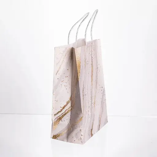 Подарунковий пакет Yiwu HP-10359-22W крафтовий 15х8х21 см 12 шт. білий - фото 3