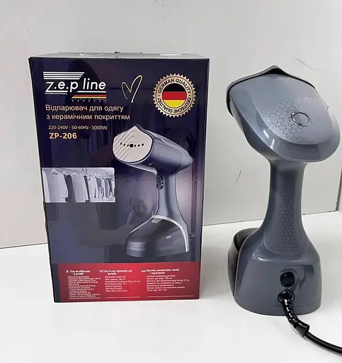 Ручний вертикальний відпарювач Zepline ZP-206 з керамічним покриттям 3000 Вт для одягу 4500 мл Сірий - фото 9