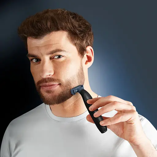 Триммер Rowenta Forever Sharp Sport Collection, для бороды и усов, сеть+акум., роторный мотор, насадок-3, сталь, черно-синий - фото 4