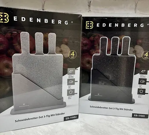 Набір обробних дощок Edenberg EB-11981 на підставці 3 шт. Чорні - фото 5