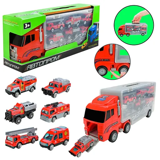 Дитячий трейлер з машинками PS006-2, 6 машинок - фото 3