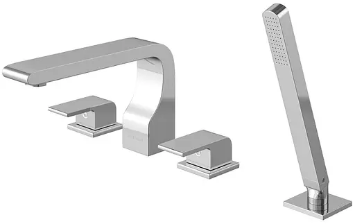 Смеситель на борт ванны Kohlman Saxo chrome QB240S Хром - фото 1