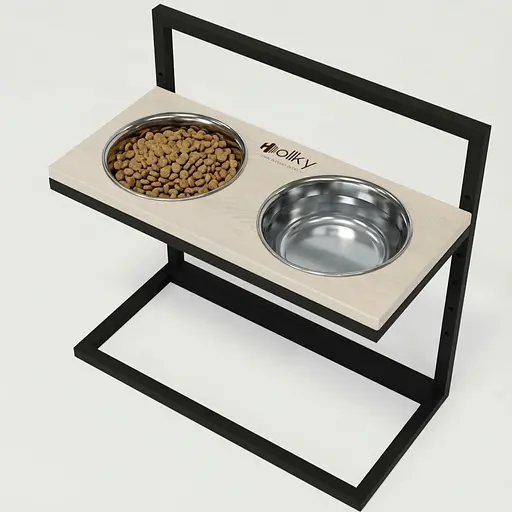 Hollky Flex L — регульовані миски на підставці для великих собак (2 × 1.8 л)