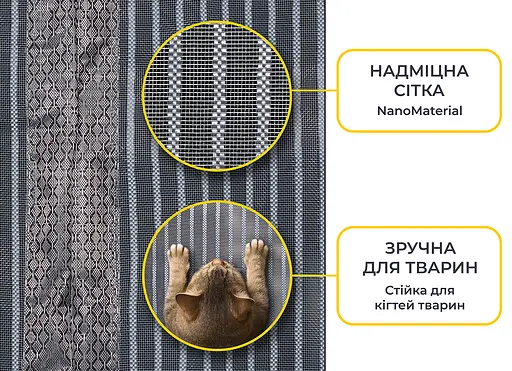 Москитная сетка на магнитах для дверей Fabrika King Kong, цвет серый, размер 82х200 см - фото 7