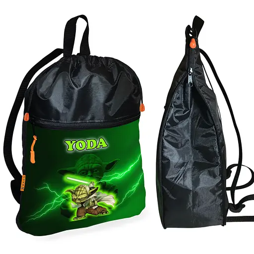Рюкзак-мешок для обуви,спортивной формы Йода Star Wars детская сумка для сменки с расширителем (01243)