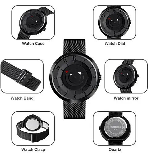 Класичний наручний годинник Skmei 9174 Чорний - фото 4