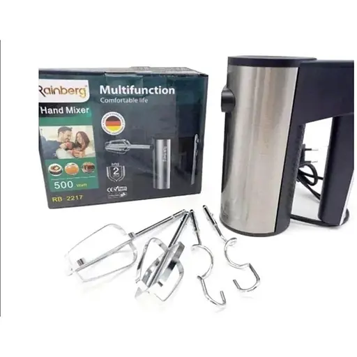 Електрический ручной миксер Rainberg RB-2217 5 режимов скорости Черный 500 Вт - фото 3
