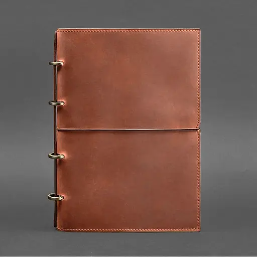 Шкіряний блокнот на кільцях (софт-бук А4, А5) 9.0 в м'якій світло-коричневій обкладинці - фото 7