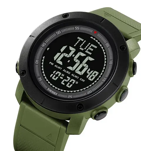 Мужские спортивные часы с компасом Skmei 2095 (Зеленый) - фото 2