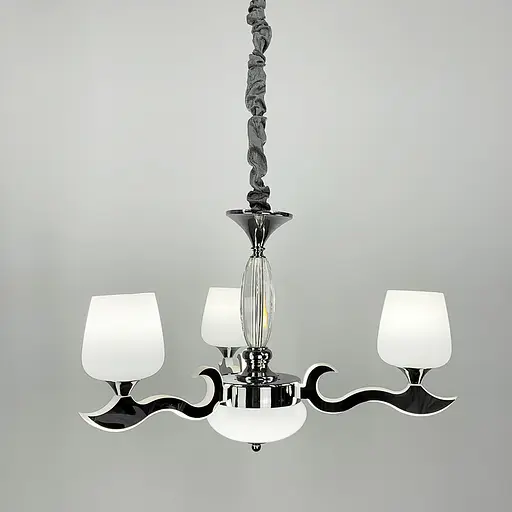 Люстра со светодиодным серебряным корпусом и 3 белыми плафонами Line.F 86517/3CH - фото 1