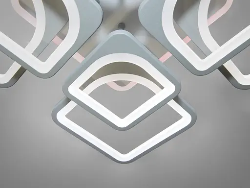 LED люстра в кухню с димером и цветной подсветкой, 190 Вт, серая - фото 4