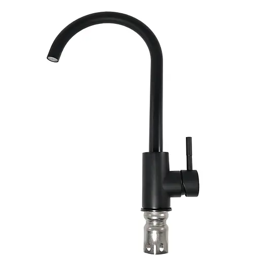 Смеситель для кухни U-гусак гайка Черный Ø35 Frap 1/10 F40899-4 Черный матовый - фото 1