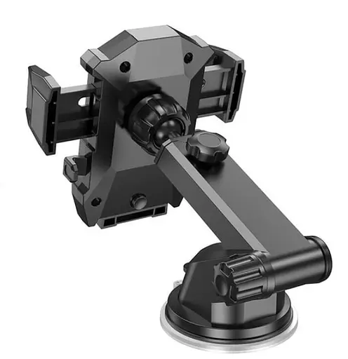 Универсальный автомобильный держатель для телефонов Hoco DCA17 магнитный держатель в авто кронштейн на присоске Черный - фото 4