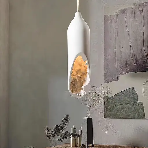 Гіпсовий білий світильник незвичайної форми плафона 50х18 см | Арт. MJ 27/1 | Line F - фото 6